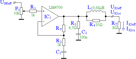 Az LM4700-zal felptett vgerst alapkapcsolsa