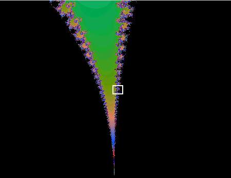 A Mandelbrot-halmaz elz brn bejellt rszlete