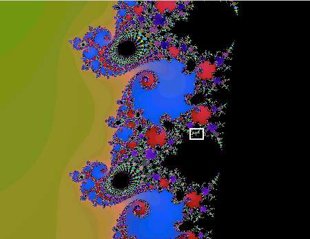 A Mandelbrot-halmaz elz brn bejellt rszlete
