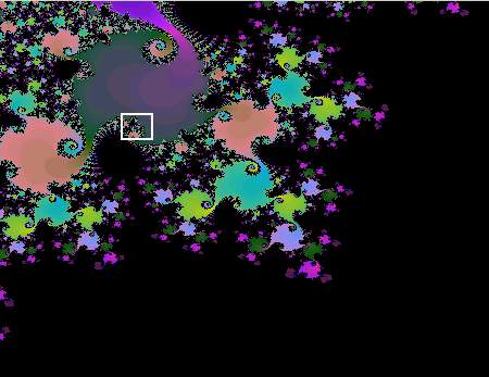 A Mandelbrot-halmaz elz brn bejellt rszlete