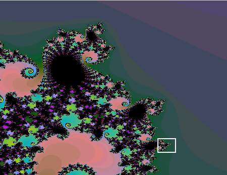A Mandelbrot-halmaz elz brn bejellt rszlete