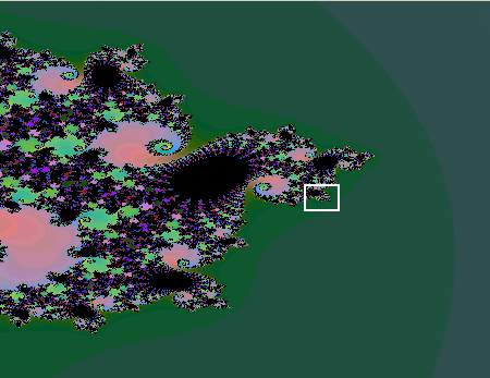 A Mandelbrot-halmaz elz brn bejellt rszlete