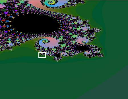 A Mandelbrot-halmaz elz brn bejellt rszlete